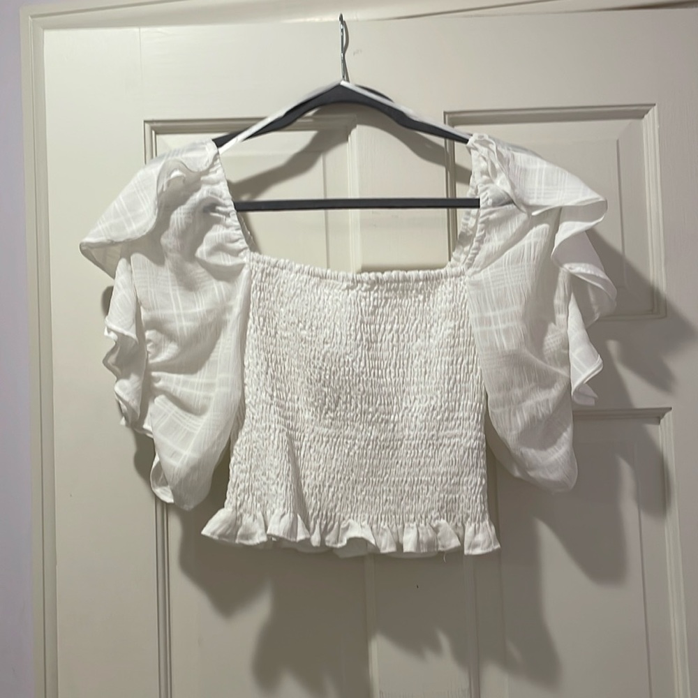 DO+BE White Cropped Tube Top | size small |